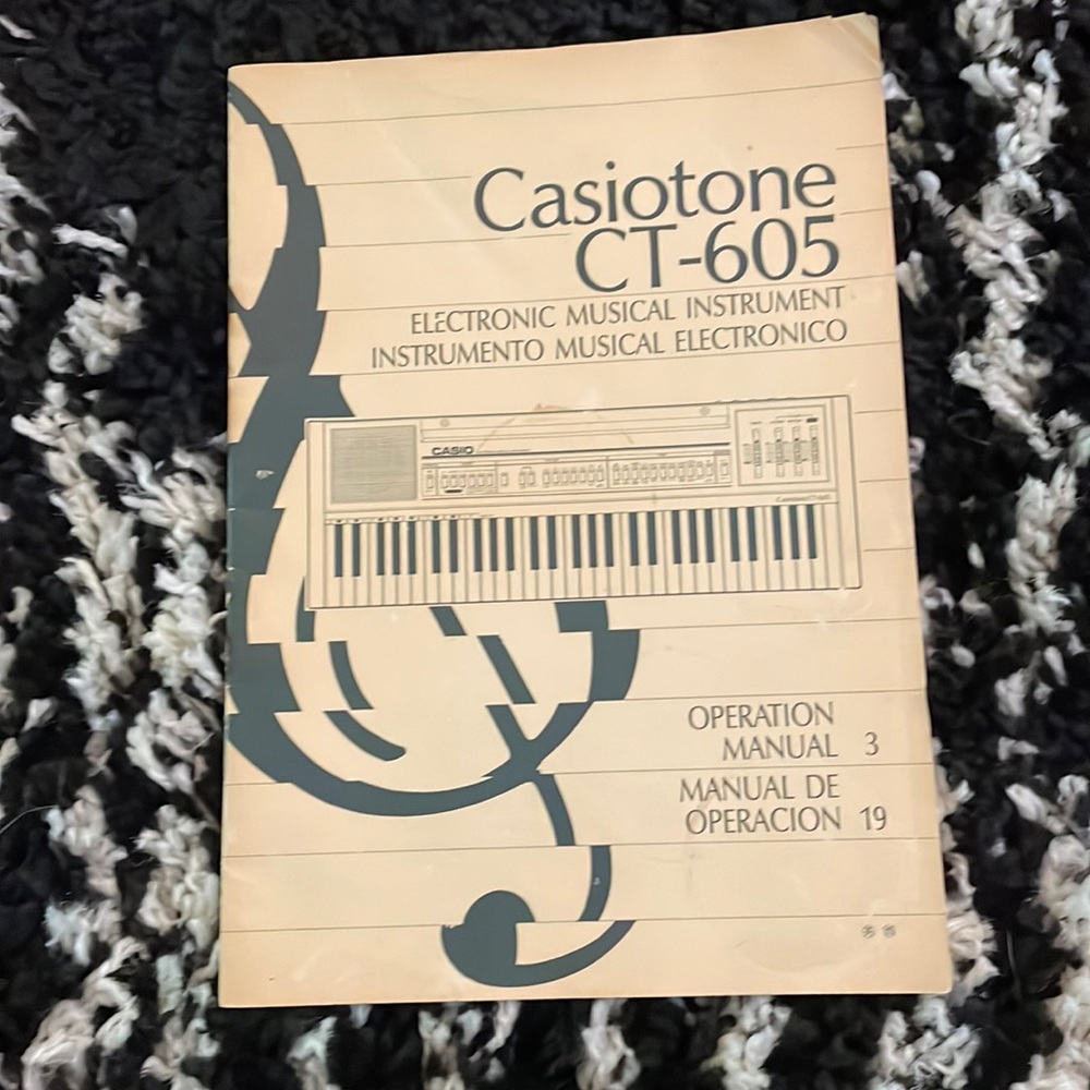Casio tone, C2605 operational manual